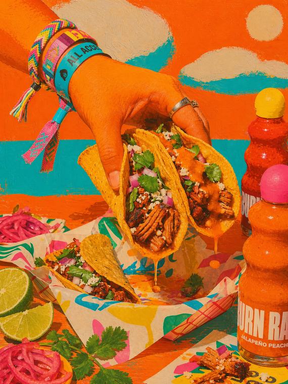 BURN RATE HOT SAUCE — Hero: the taco shot
