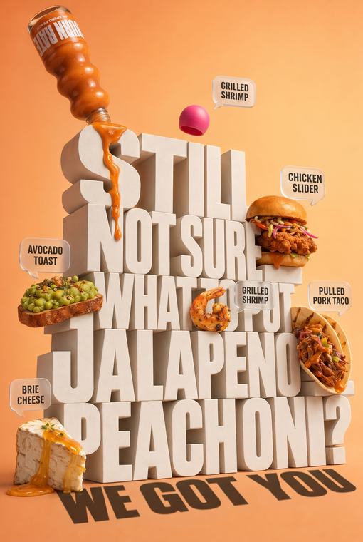 BURN RATE HOT SAUCE — Typographic campaign poster